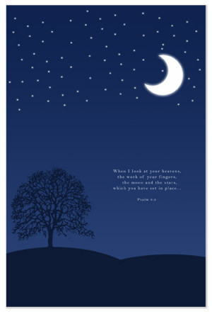art prints - Moon and Stars Bible Verse by My Sweetie Pie