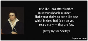 Lions after slumber In unvanquishable number — Shake your chains ...