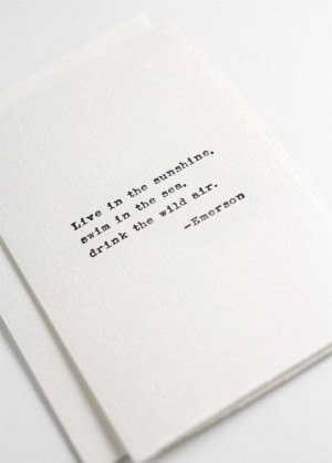 Quote card, Ralph Waldo Emerson quote card, hand printed