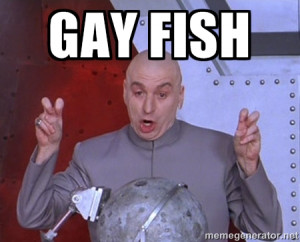 Dr. Evil Air Quotes - Gay Fish