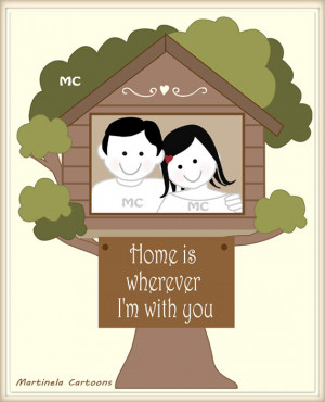 ... couple in a tree house, quote reads 