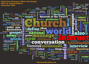 ... Ballard's December 2007 message on Sharing the Gospel Online wordle