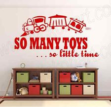 So Many Toys So little Time Vinyl Wall Decal Wall Sticker Bedroom