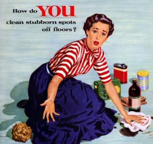 1950s, 50s, advertising, blue, cleaning, housewife, red, sexism ...