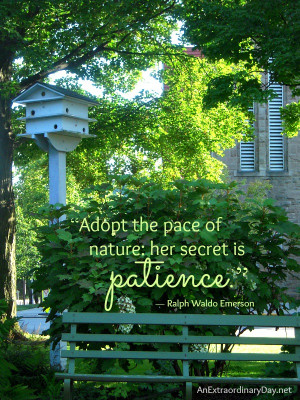 ... Adopt the pace of nature - Ralph W. Emerson ::AnExtraordinaryDay.net