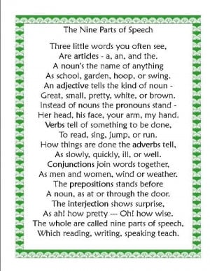 Parts of speech poem by HomeOwner111