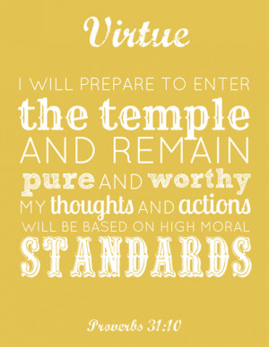 Lds Young Women Virtue Printable