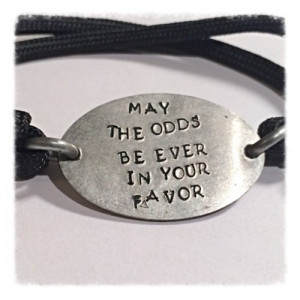 The hunger games inspired quote, flattened nickel cord bracelet