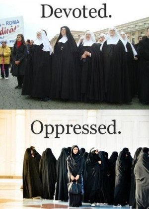 Devoted Christian Women VS Oppressed Muslim WomenThink about it!