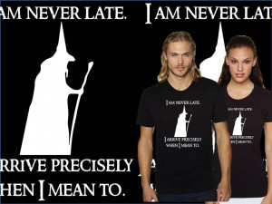 Gandalf Quotes A Wizard Is Never Late Gandalf shirt
