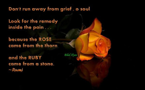 ... the ROSE came from the thorn and the RUBY came from a stone.” ~Rumi