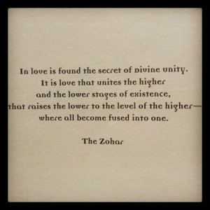 Divine unity equals love. #Zohar