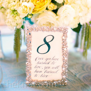 ... to the table numbers, which each featured a quote related to love
