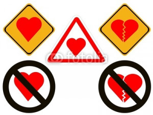 Illustration: heart break and love warning signs