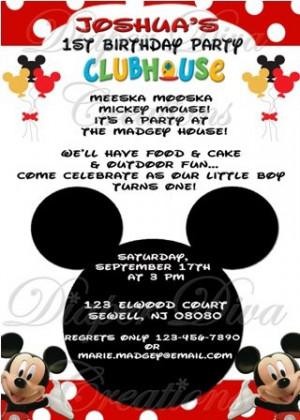 Mickey Mouse 1st Birthday Invitations