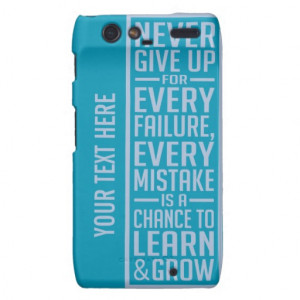 Never Give Up motivational cases Droid RAZR Cover