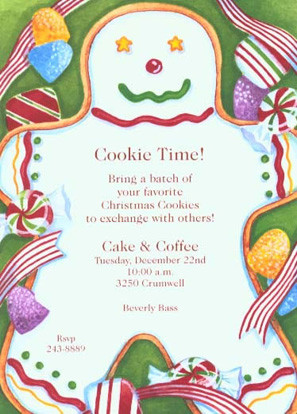 Popular Sweets Gingerbread Christmas Party Invitations