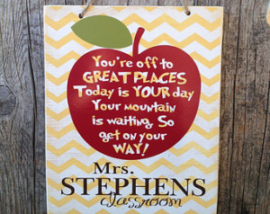 PERSONALIZED with teachers name sign Dr SEuSS quote school gift end of ...