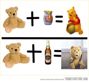 Funny photos funny bear Pooh vs Ted