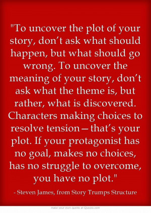 To uncover the plot of your story. . .
