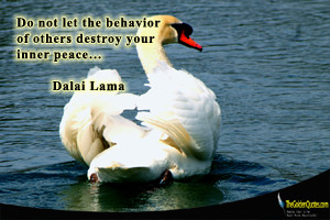 Do not let the behavior of others destroy your inner peace…