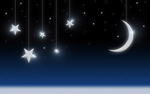 Sky With Moon And Stars | 1920 x 1200 | Download | Close