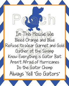 ... ... Florida Gators In This House 8x10 Printable by PeachStatePaper