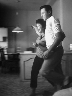 ... Singers Steve Lawrence and Eydie Gorme Clowning in Their Apartment
