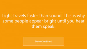 Windows 8 App That Gives One Liner Quotes: One Liner