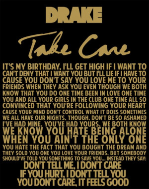 Drake Take Care #lyrics quote: Lyric Quotes, Drake Lyrics Quotes ...