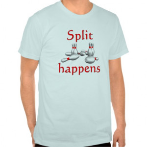 split happens men's funny bowling t-shirt