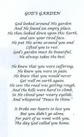 Poem I read at my grandmas funeral!simply beautiful