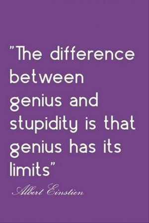 The difference between stupidity and genius is that genius has its ...