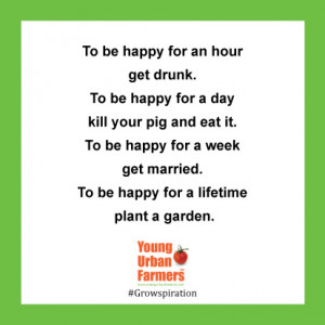 To be happy for an hour get drunk. To be happy for a day kill your pig ...