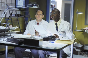 Still of Malcolm Barrett and Jonathan Slavin in Better Off Ted (2009)