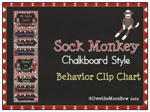 This adorable & fun Sock Monkey themed behavior chart fits in well ...