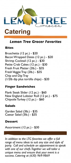 Catering Menu Price