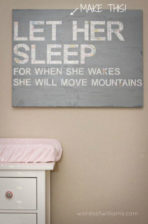 Let Her Sleep - Nursery canvas :: wordsofwilliams.com ::