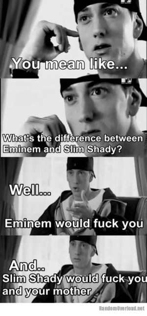 Difference between Eminem and Slim Shady.