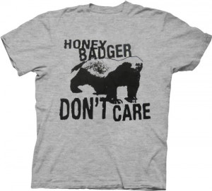 Honey Badger Don't Care Heather Gray Adult T-shirt