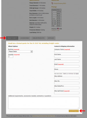 Reliance Foundry makes it easy to get a formal price quote, that ...