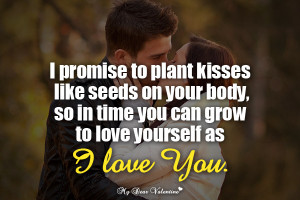 Love Picture Quotes for Him - I promise to plant kisses