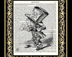 Mad Hatter Art Print, Mad Hatter Wi th Toast and Tea, Alice in ...