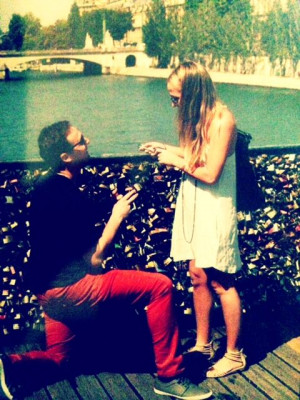 This is a dream proposal! On the LoveLock Bridge in Paris! ♥