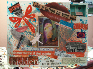 dragonfly-inspired mixed-media collage I did last year.