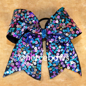 Confetti Sequin Cheer Bow