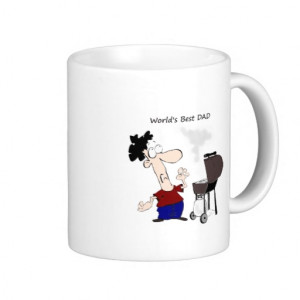 World's Best Dad Fun Quote Barbecue Cartoon Coffee Mug