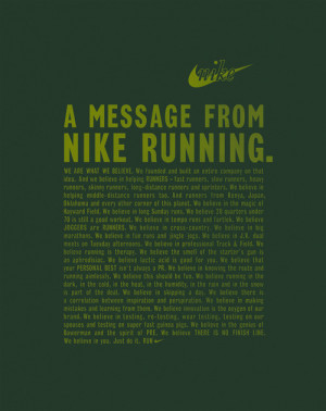 ... great copy and good PR for Nike, but fine words all the same