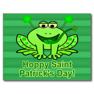 Cute Irish Saint Patrick's Day Frog Postcard