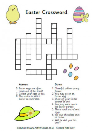 free easter crossword puzzles